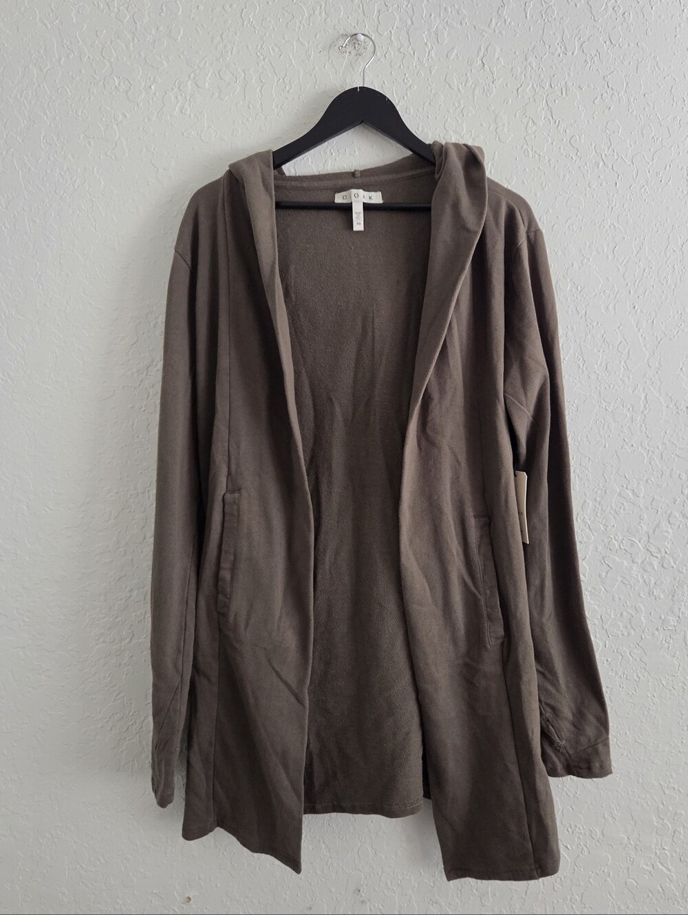 Cloak Brand Butter Long Hood Cardigan Olive Green NWT